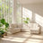 Corduroy 114" W x 90" D x 37" H 6-Seat Pull-Out Bed and Storage Chaise U-Shaped Sectional Sofa