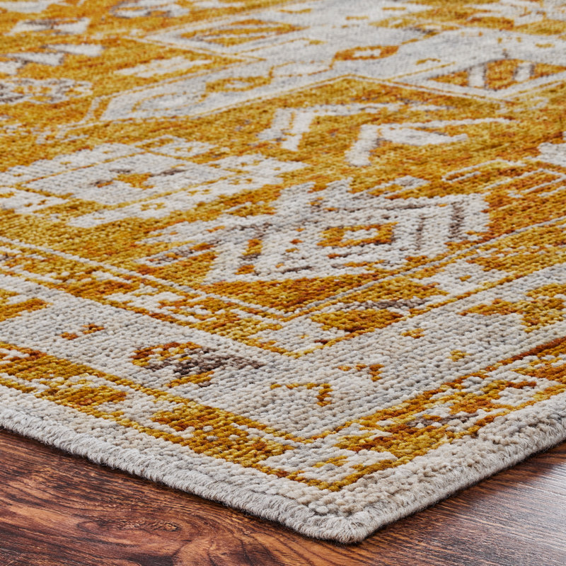 Modley Hand Knotted Wool Oriental Area Rug, Rectangle 3' x 5'