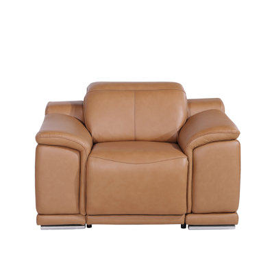 Top Grain Italian Leather Power Reclining Chair With Power Headrest by Hokku Designs