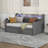 Twin Size Daybed With Storage Drawers, Upholstered Daybed With Charging Station And LED Lights-1155417461