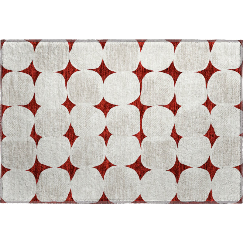 Premium Machine Washable Prisco Burgundy Rug, Rectangle 1'8" x 2'6"