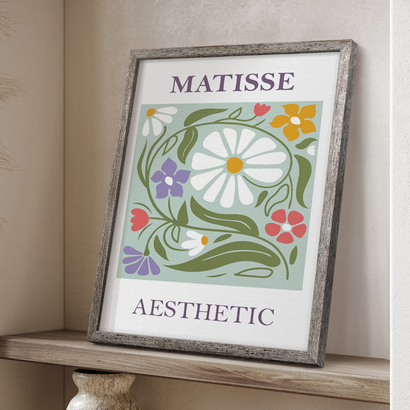 Matisse CCLXIX, reproduction encadrée - bois massif, H 21 po x l 17 po, Argent rétro