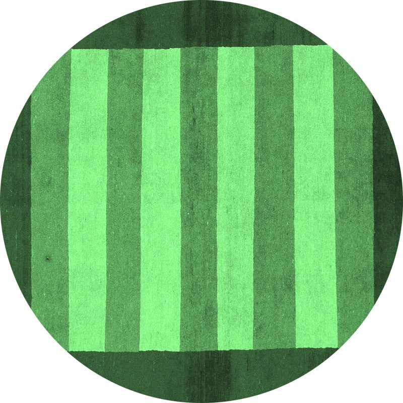 Washable Striped Indoor Rug, Round 5'