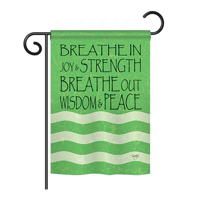 Ensemble de drapeaux de jardin à double face 13 po x 18,5 po Welcome Breathe In Inspirational Sweet Home Impressions