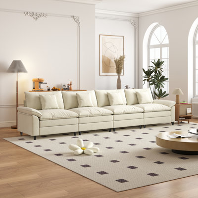 159.3-Inch Modular Sectional In Chenille Fabric by Latitude Run