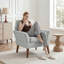Fauteuil rembourré avec dossier touffeté de 31 po de largeur Newtin, gris-126140646