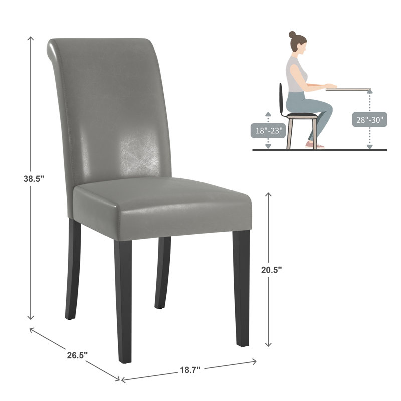 Chaise Parsons rembourré Alexa-Mae, Gris bronze à canon/gris argenté