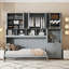Lit escamotable mural avec placard, tiroirs et bureau Murphy