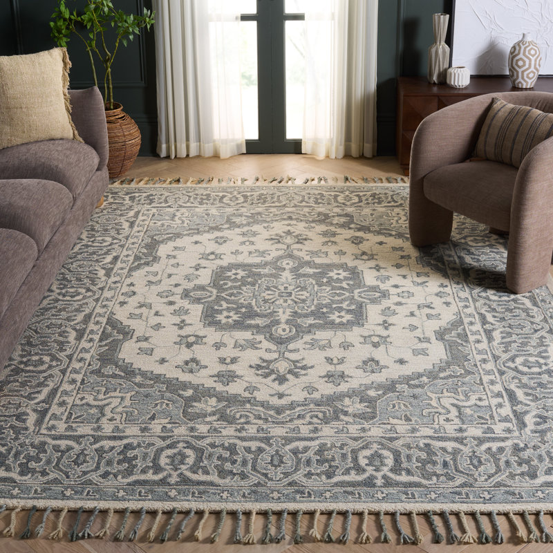 Vahakn Hand Tufted Wool Oriental Rug, Rectangle 8' x 10'