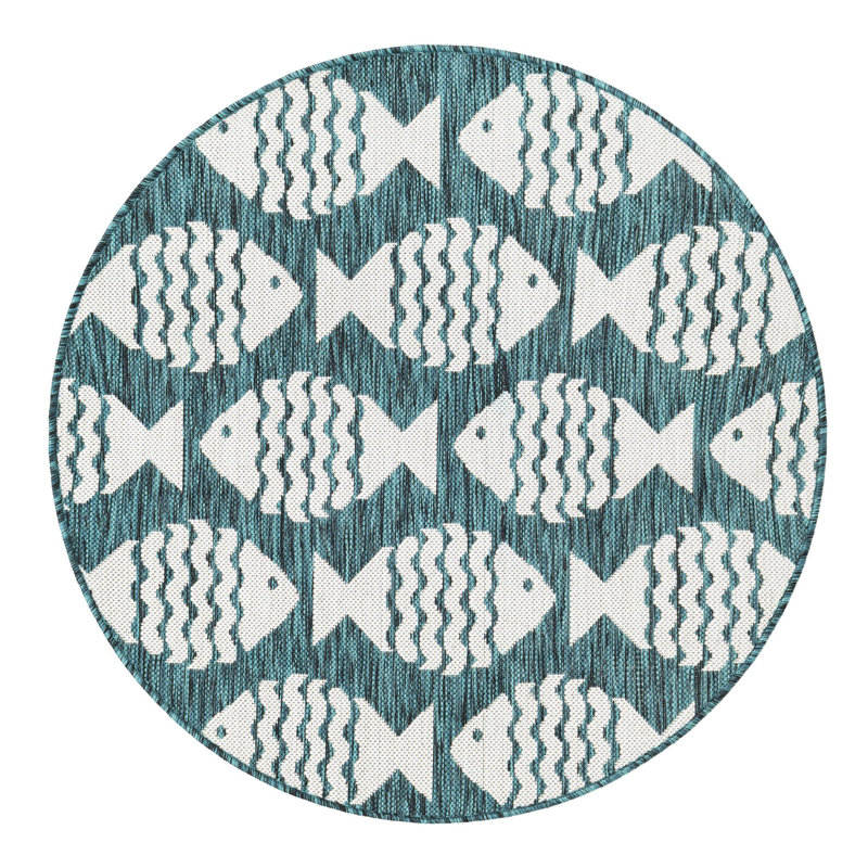 Tapis d'extérieur intérieur / extérieur Coastal, Rond 3 pi 3 po