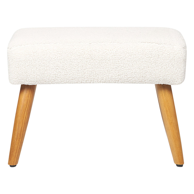 Adaliz 50cm Wide Rectangle Solid Colour Footstool Ottoman, White