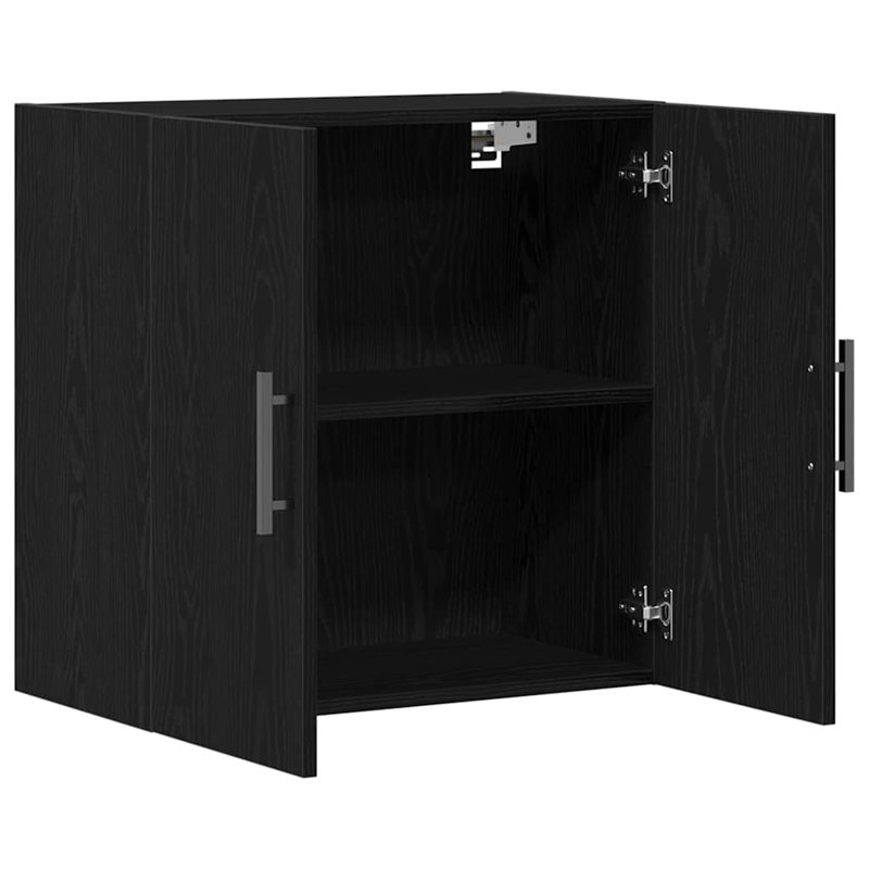 vidaXL Wall Cabinet Wall-mounted Engineered Wood Shelves Bathroom Compact, Black Oak