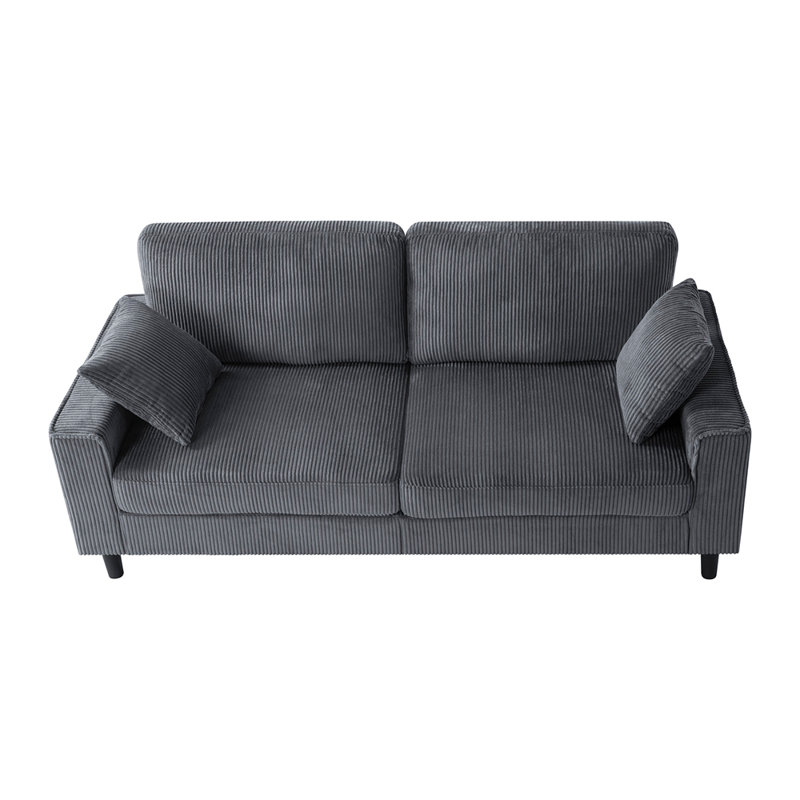 Canapé 81,8 po Corduroy, Gris