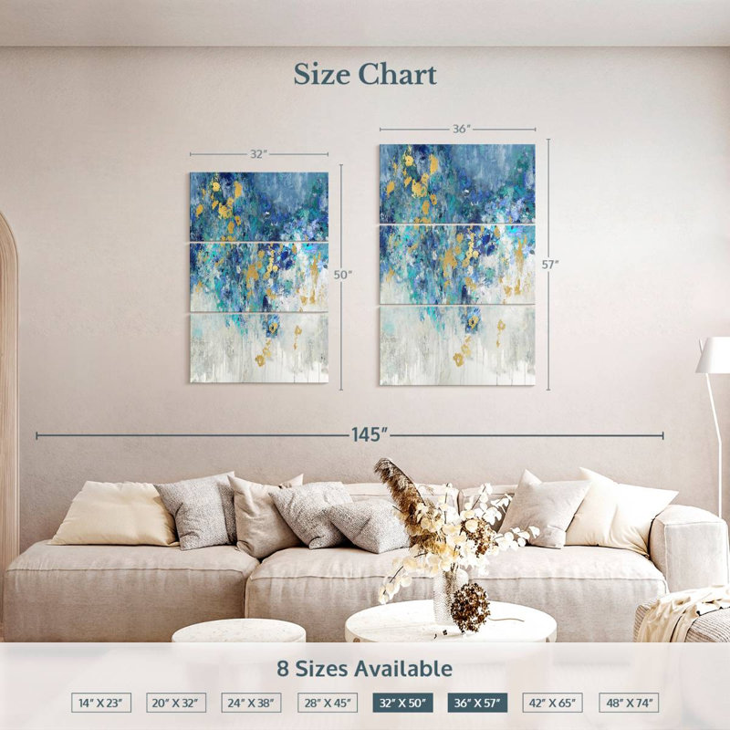Avery Cascading Blues II, 57" H x 36" W