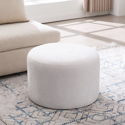 57.5cm Wide Round Solid Colour Standard Ottoman