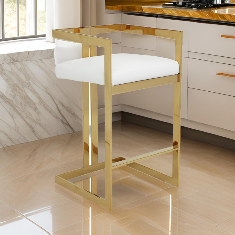 Tabouret de comptoir et de bar, Tabouret de bar (siège d’une hauteur de 30 po), Noir, Gold