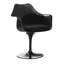 Chaise avec accoudoirs de salle à manger Altan Ella - Chaise de salle à manger pivotante de style moderne Mid-Century avec repose-pieds moulés, coussin rembourré et base en piédestal lustré - Fauteuil blanc-33064532