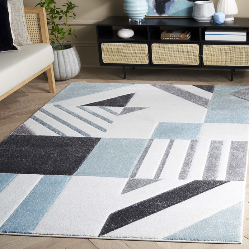 Tapis à motif géométrique Jeromie Performance, Rectangle 5 pi 3 po x 7 pi 6 po