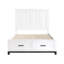 Lit plateforme grand avec rangement dans le tiroir de la chambre à coucher, lit en bois à finition tactile en bois blanc, rangement pour