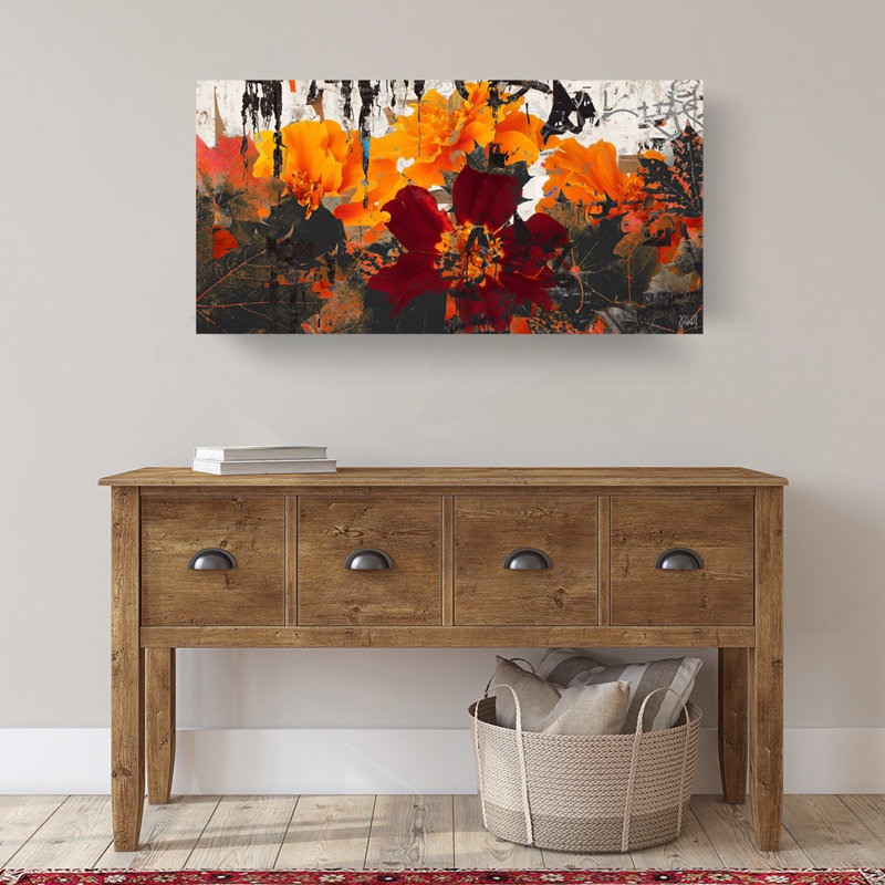 Impression d’art graphique sur toile tendue « Fall Ink XV », H 20 po x l 40 po x P 1,5 po