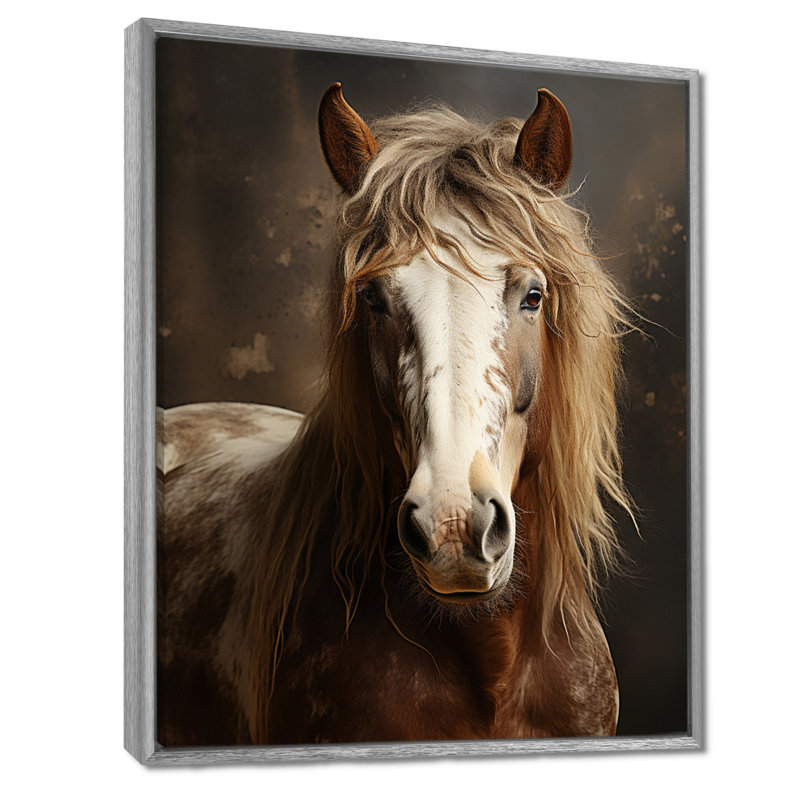 Kededra Brown Horse Harmonious Balance, reproduction d'art sur toile, H 40 po x l 30 po x P 1,5 po, Silver Floater Framed