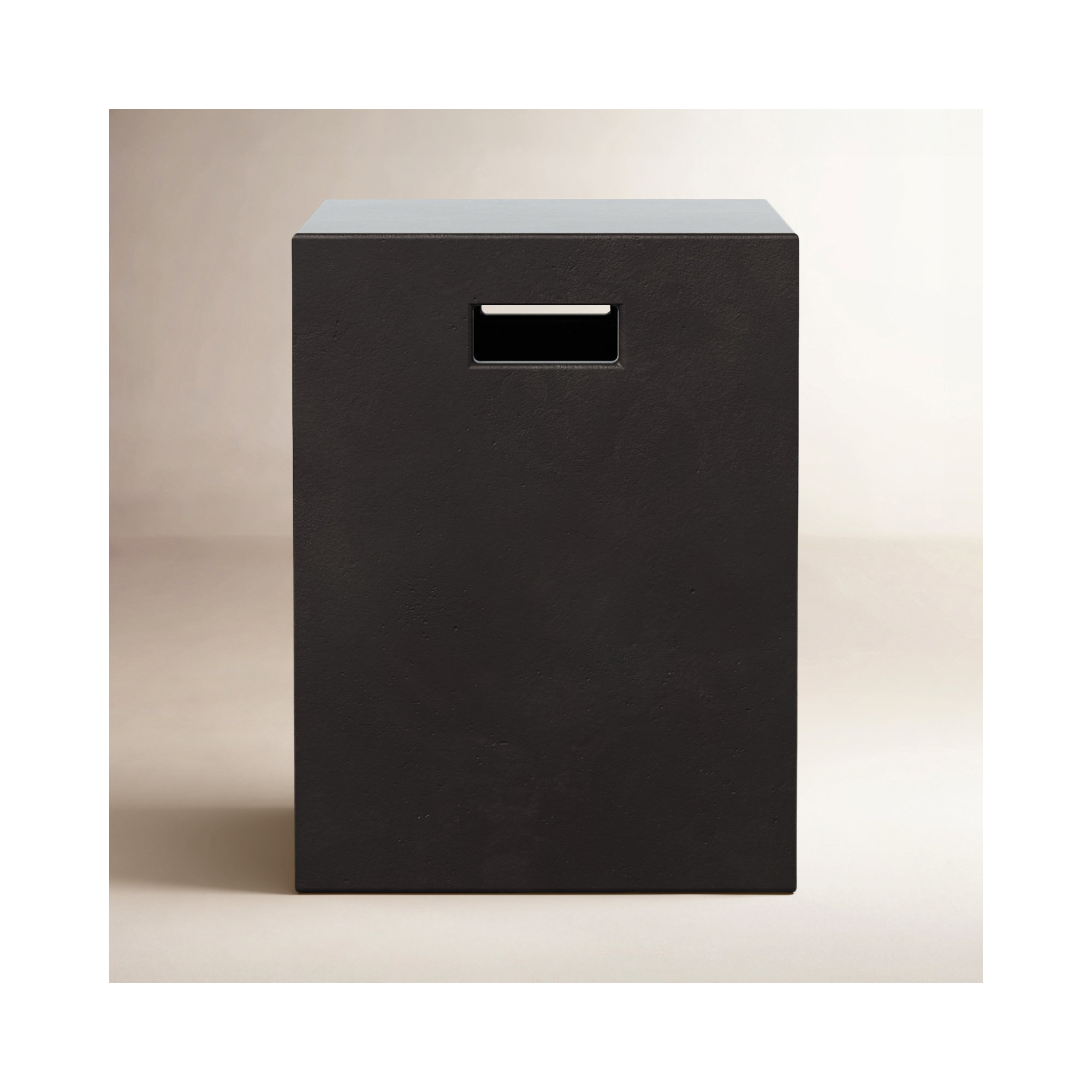 Kareen Concrete Accent Stool, Lava Brown