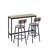 Bar Table Grey, Adjustable Feet Pad, Comfortable Seating Area With Grey Pu Leather Stools - Versatile Use