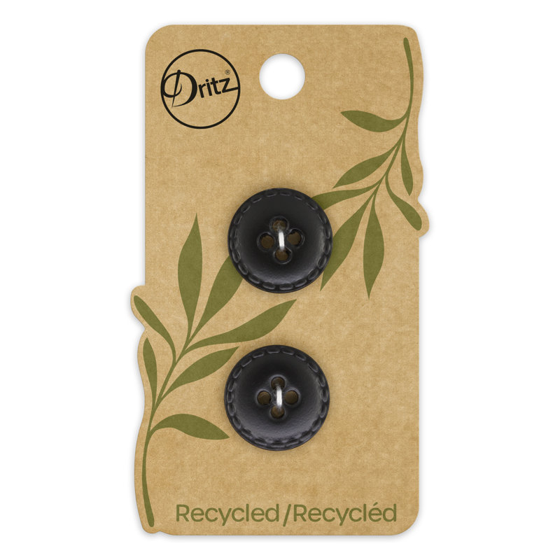 Bouton rond en cuir recyclé Dritz