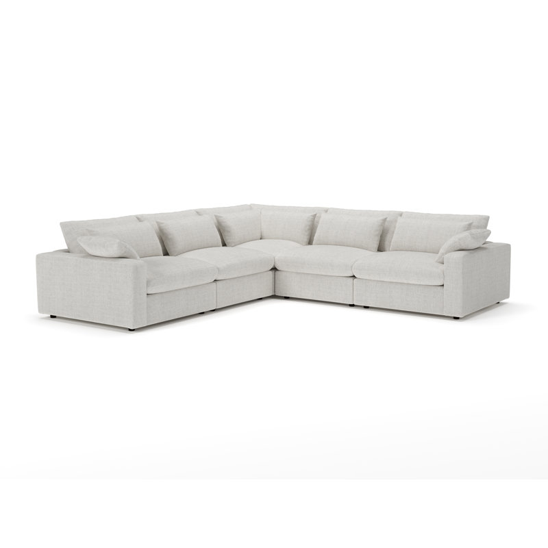 Canapé modulaire 5 pièces Remy, Chenille texturée Monique Oyster
