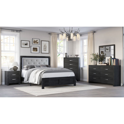 Ensemble de chambre à coucher à panneau à DEL Josiyah 5-2_Marijo
