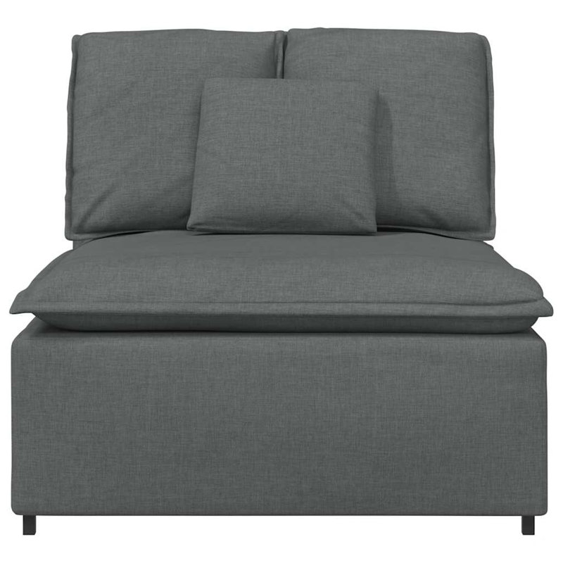  Module de canapé modulaire avec coussins gris foncé 39,4 po, Velours textilène gris