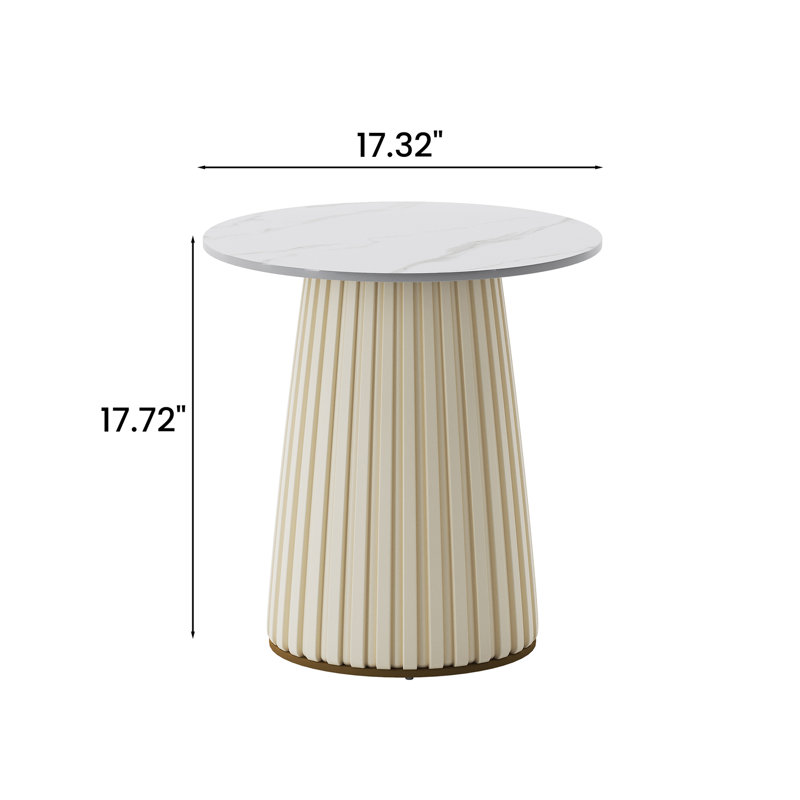 Table de bout en marbre, 17.72" H x 17.32" W x 17.32" D