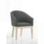 Ensemble de 2 chaises d'appoint contemporaines en tissu d'ameublement en tissu d'ameublement en tissu gris doux de 23 pouces de largeur