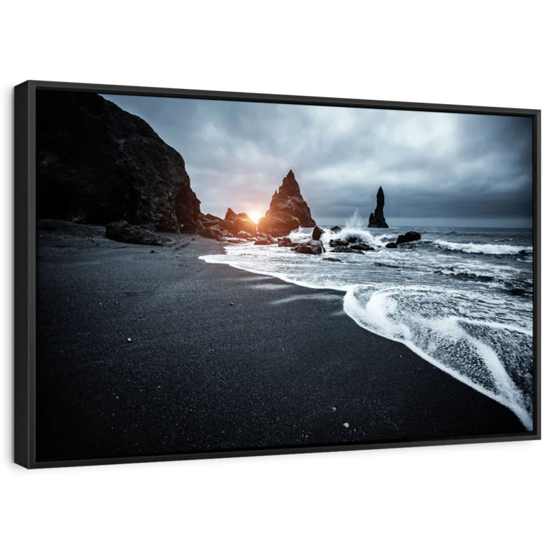 Impression sur toile Reynisfjara, H 25 po x l 37 po