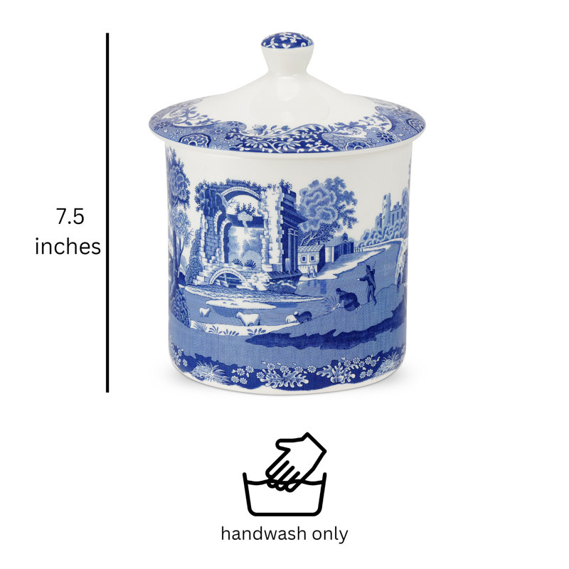 Spode Blue Italian Storage Jar 7.5"