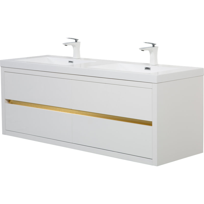 Meuble-lavabo flottant moderne en bois d'ingénierie