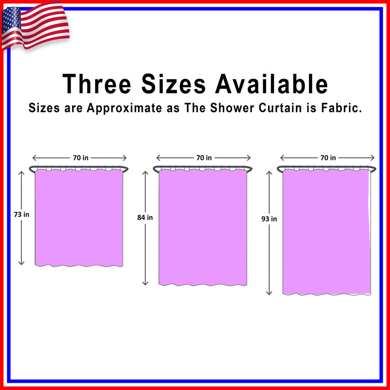Solid Purple Colour Shower Curtains Extra Long, 70in W x 93in H