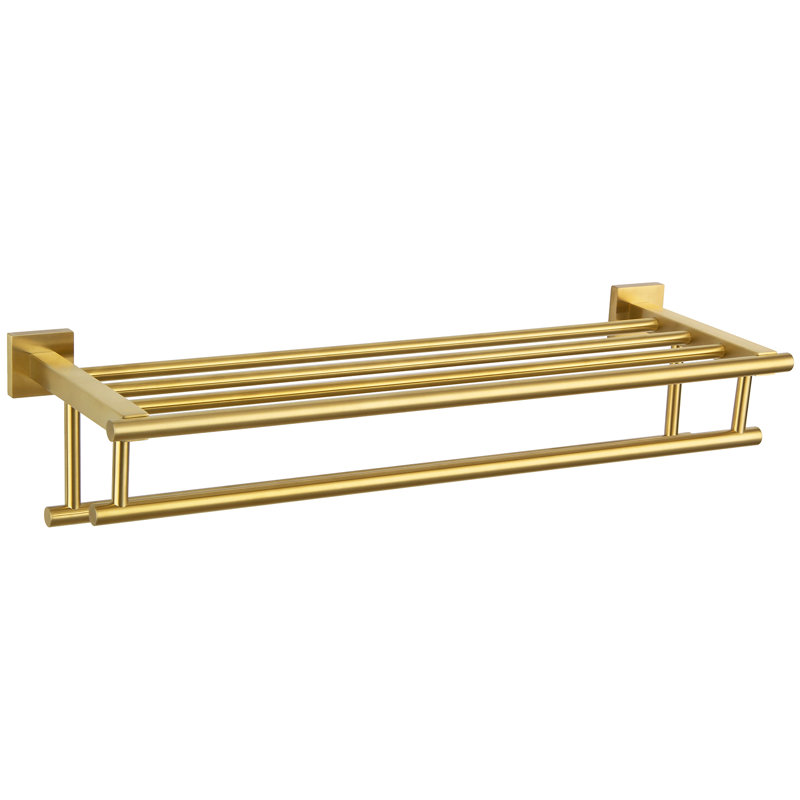 Porte-serviettes mural, Or brossé, H 5,13 po x l 23,62 po x P 7,9 po