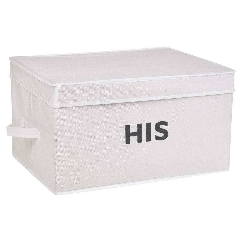 Symple Stuff Fabric Decorative Bin, White