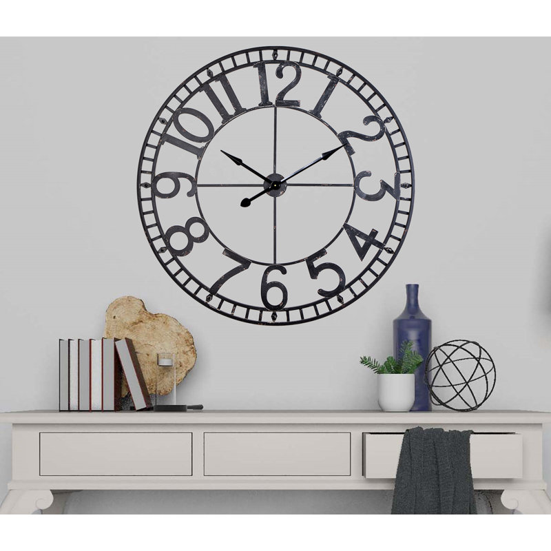 Très grande horloge murale supérieure Shockerwick, Noir, Grand