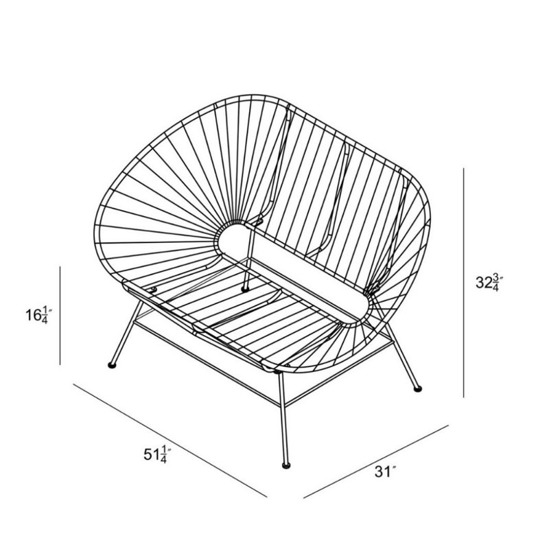 Ensemble de conversation pour patio 4 personnes Ursula - Causeuse et chaises d'extérieur modernes résistantes aux intempéries avec table