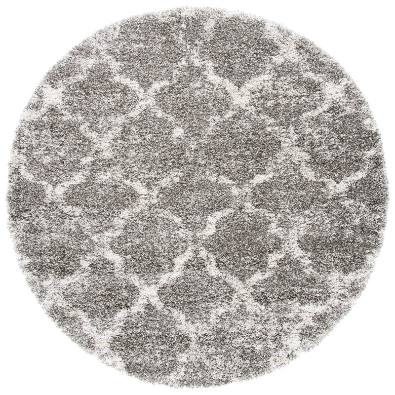 Tapis gris / ivoire Liseron, Rond 7 pi