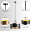 6-Light 24"W Matte Black Modern Drum Chandelier  With Iron Shade For  Bedroom Or Living Room