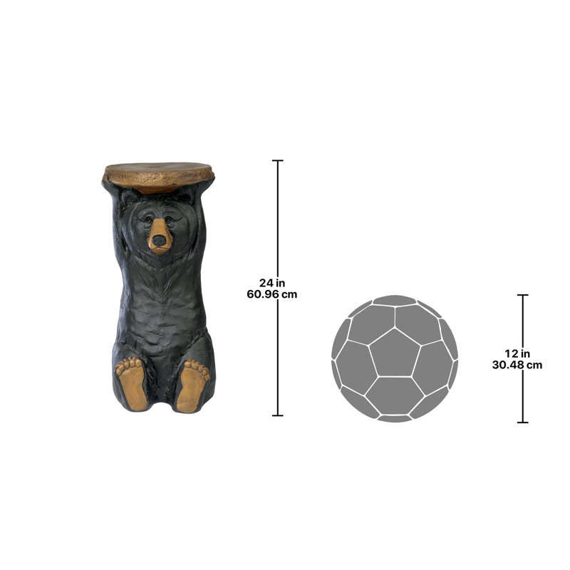 Forest Black Bear Figurine End Table