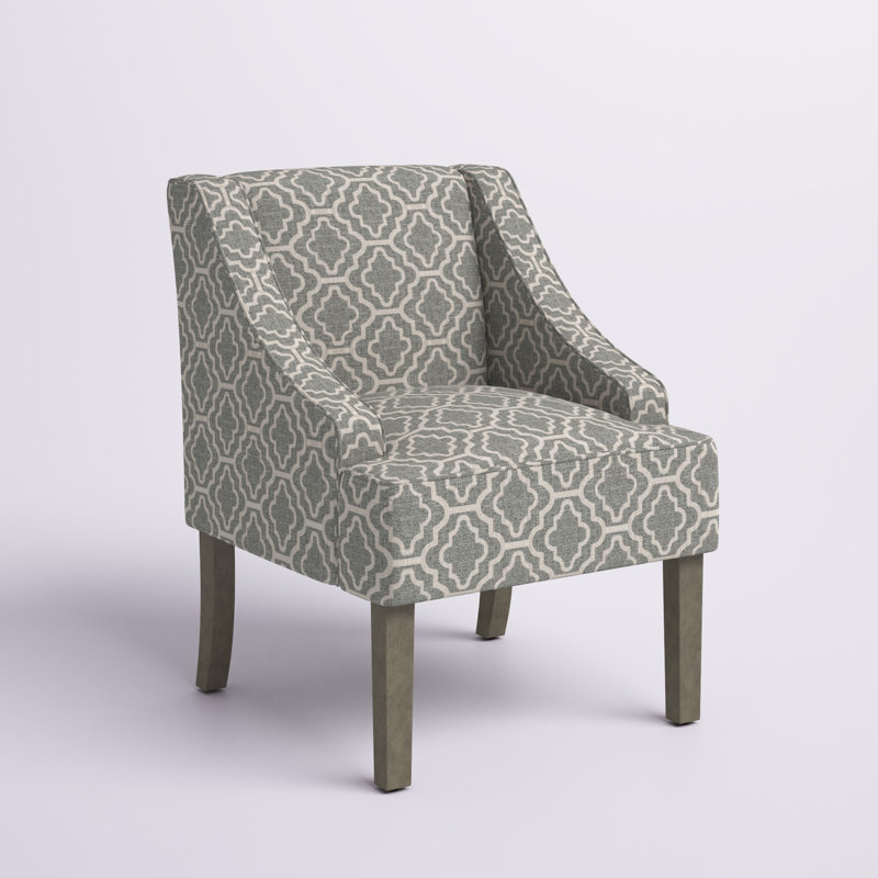 Adona Accent Chair, Ash Gray 100% Cotton