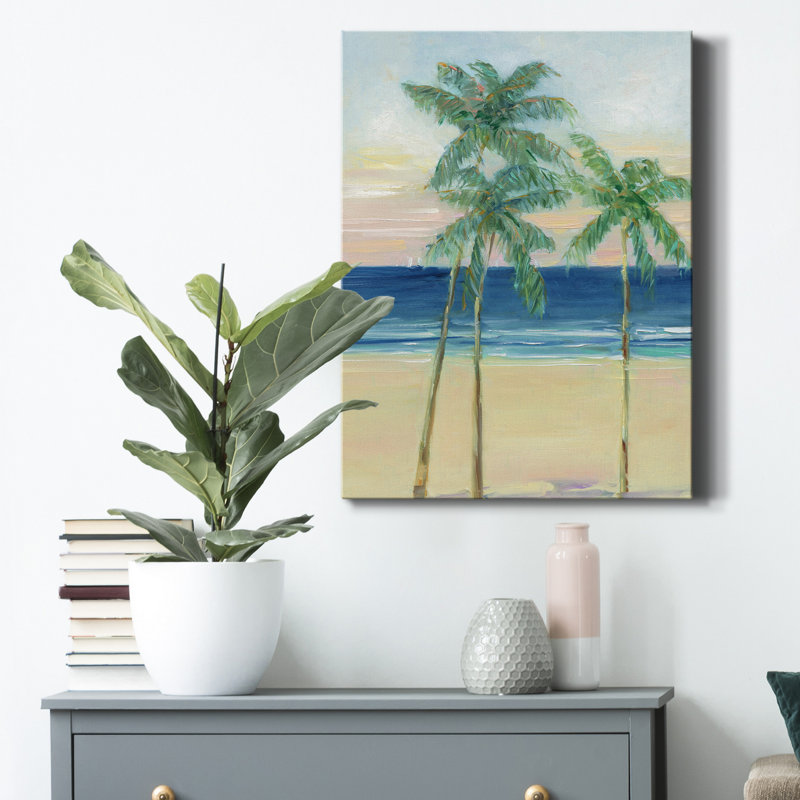 «Paradise Palm» par Sally Swatland, reproduction d'art sur toile tendue, H 48 po x l 36 po x P 1 po
