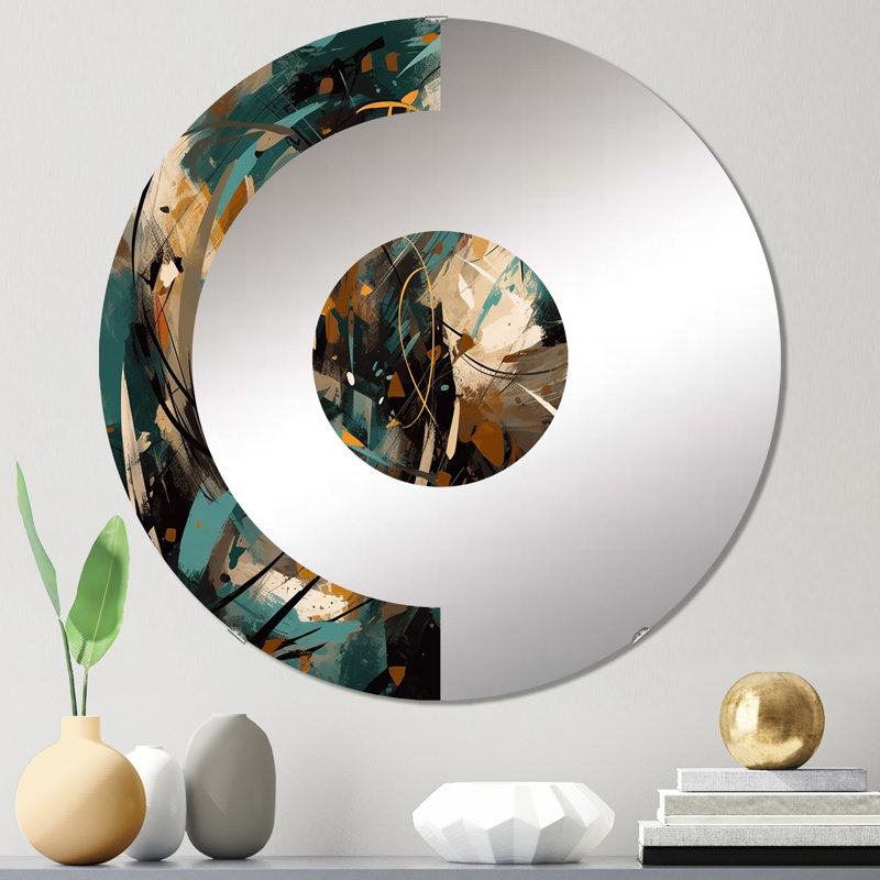 Acesen - Miroir mural demi-cercle, 23,6 po x 23,6 po