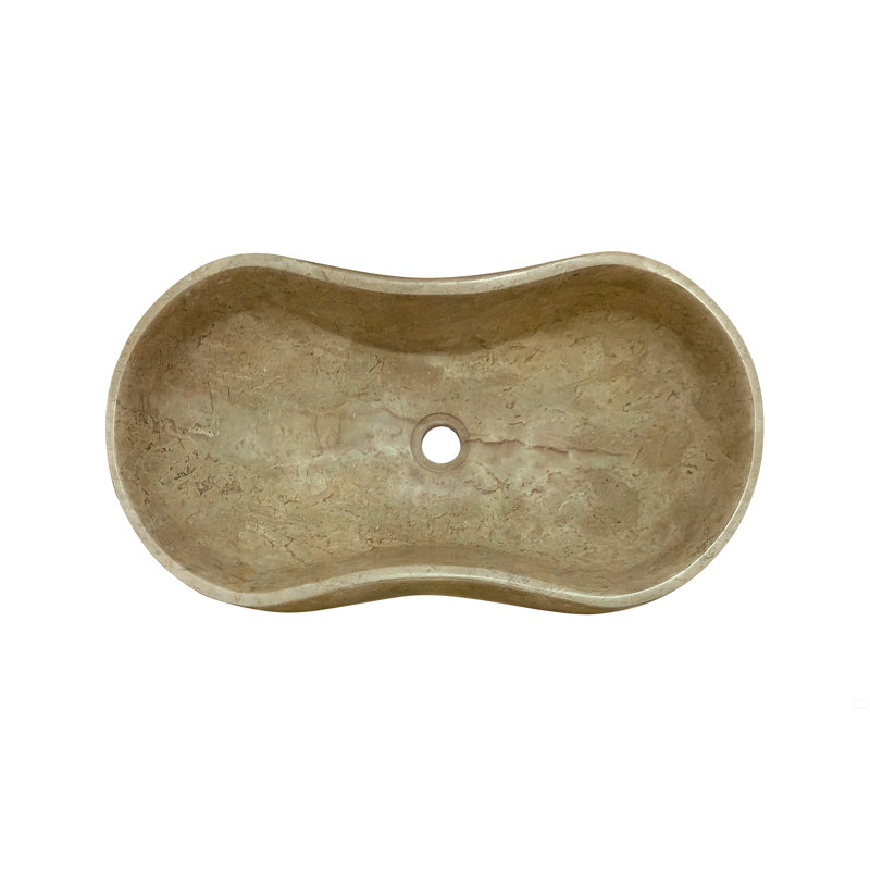 Natural Marble Bathroom Vessel Sink, Beige