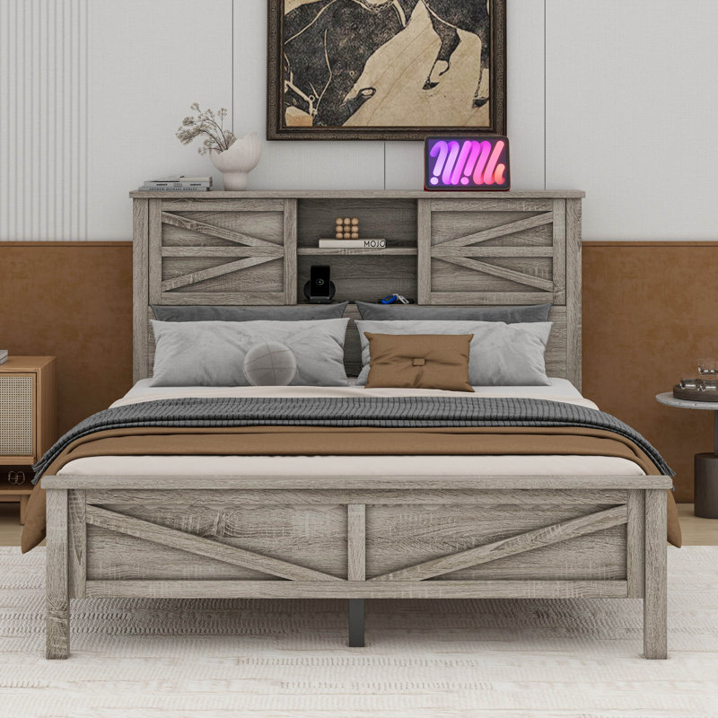  Lit plateforme Cyriacos, Gris antique