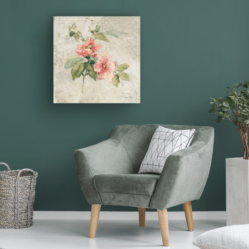 Œuvre sur toile «Cheri Blum Provence Rose I», H 14 po x l 14 po